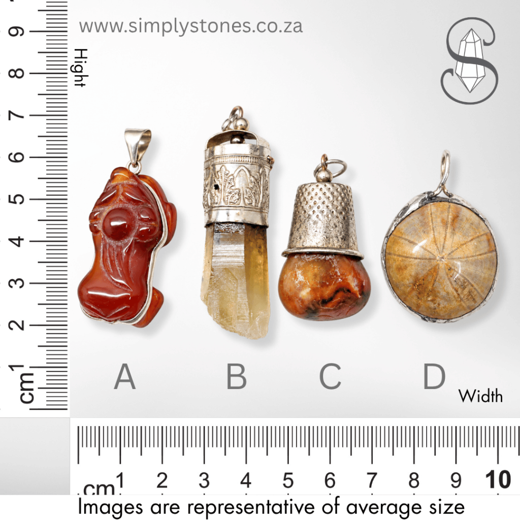 Vintage Curiosity & Gemstone Pendants Simply Stones Online Crystal Store carnelian smokey quartz fossil vintage