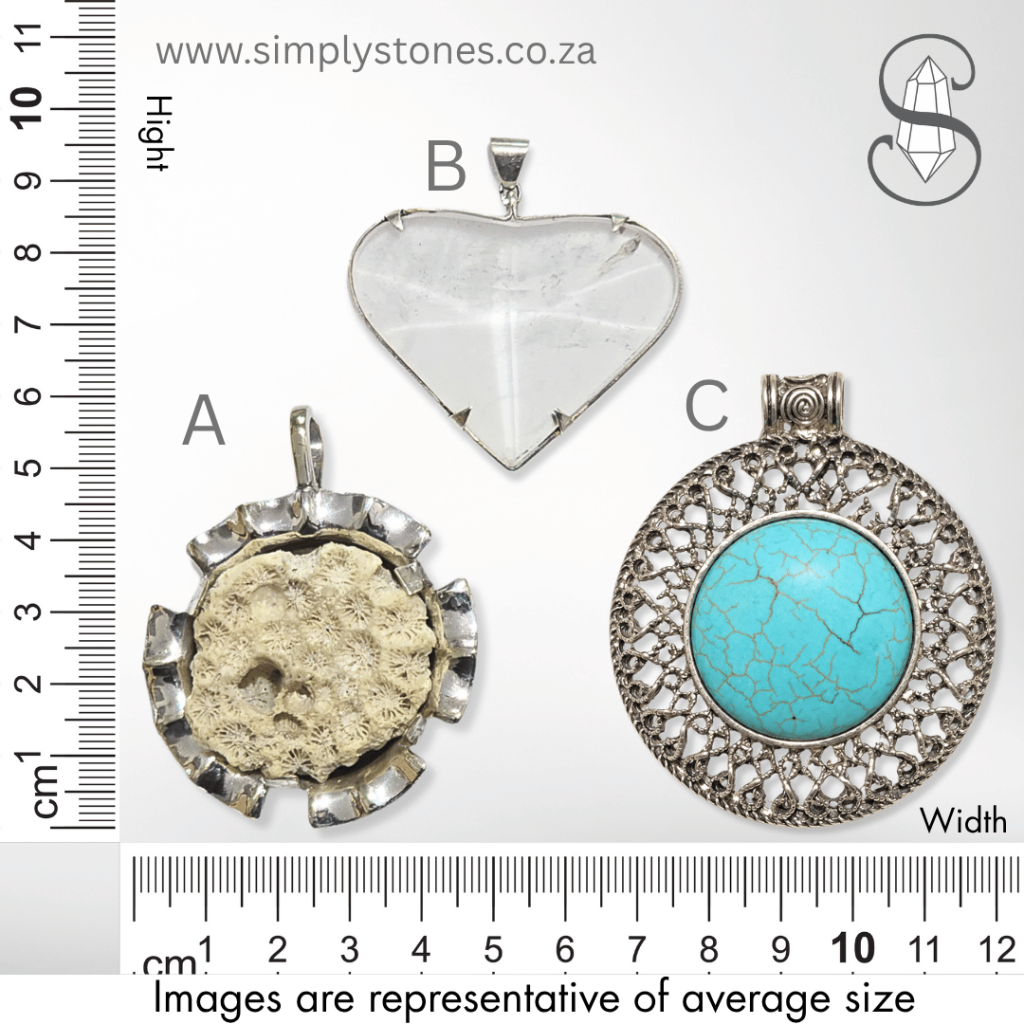 Large Vintage-Style Pendants Simply Stones Online Crystal Store turquoise clear quartz fossil coral Vintage