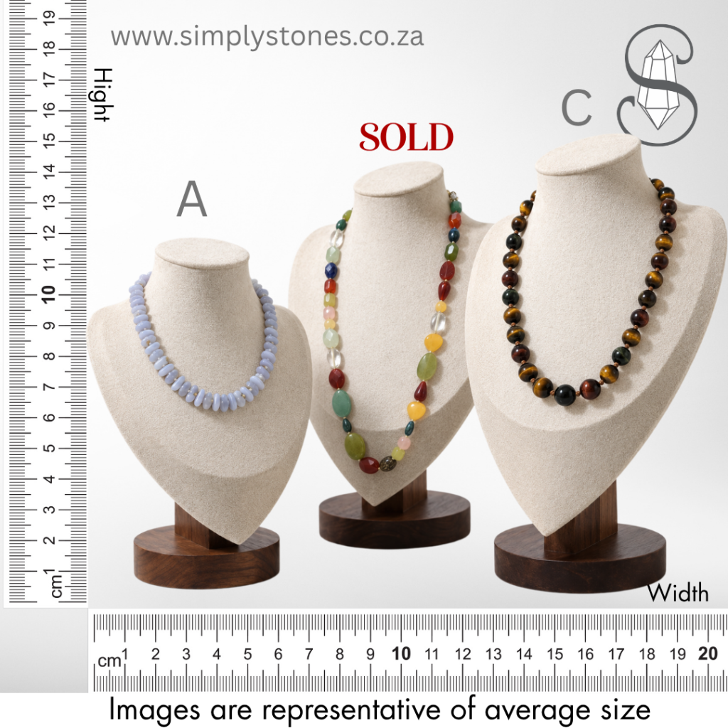 Silk-Knotted Natural Stone Necklaces Vintage jewellery necklace blue lace agate tigerseye hawkseye Simply Stones Online Crystal Store